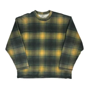 Guess Checked Long Sleeve T-Shirt - XL Green Cotton