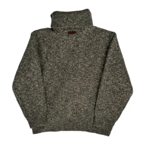 Marlboro Classics Roll Neck Jumper - Large Grey Wool Blend